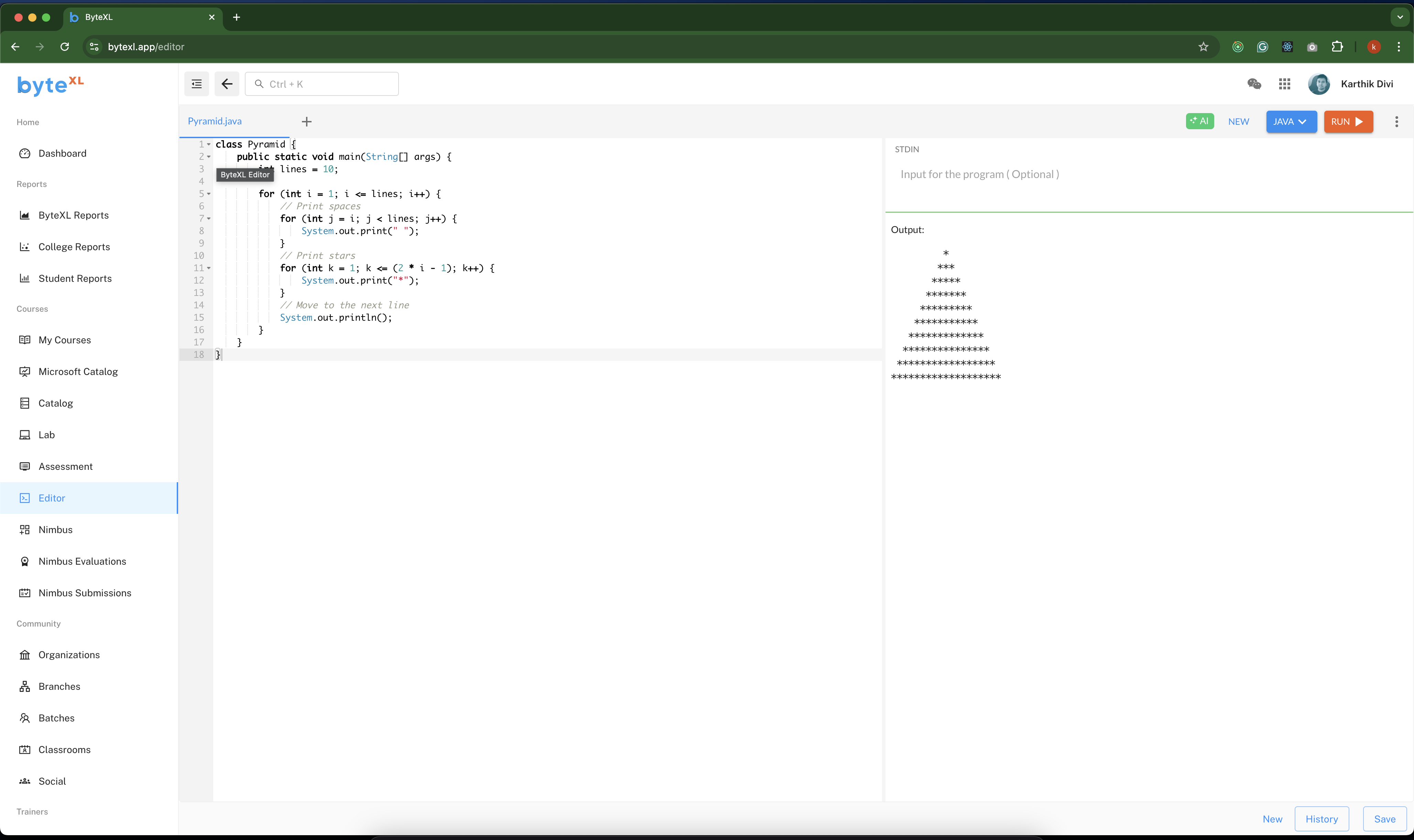 Editor Interface